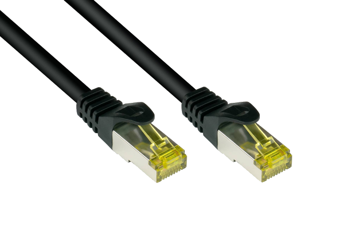 Good Connections Patchkabel m. Cat.7 Rohk. schwarz 1,5m