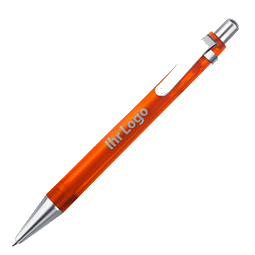 LANCE® Kugelschreiber Quebec, blaue Mine, orange/frosted