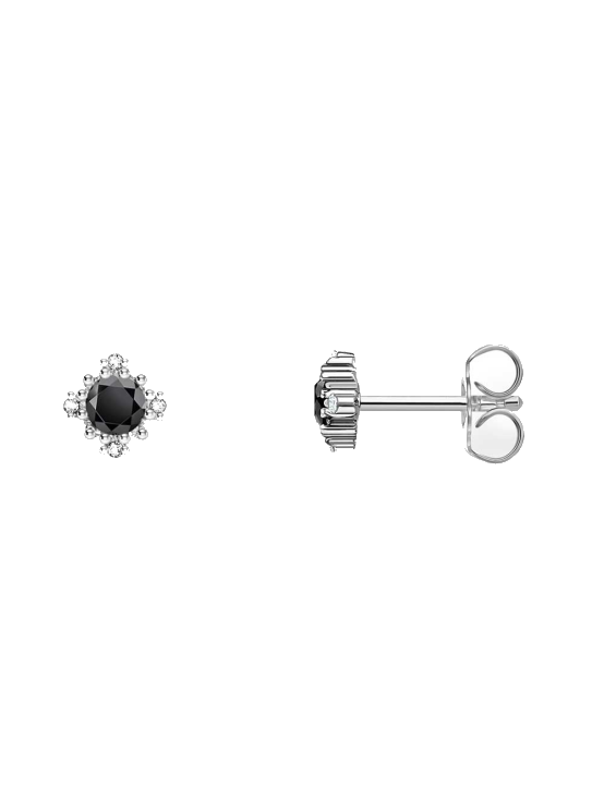 Thomas Sabo H2311-643-11 Silberne Ohrstecker mit schwarzem Stein + Zirkonia Damen