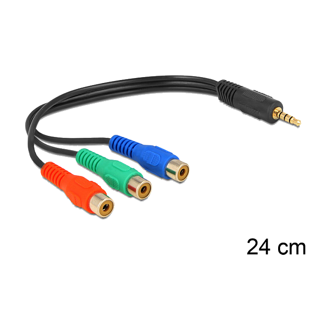 DELOCK Videokabel 1x 3,5mm Klinke -> 3x Cinch St/Bu 0