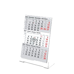 Geiger-Notes 3-Monats-Tischkalender aus Metall 2027/2028, weiß