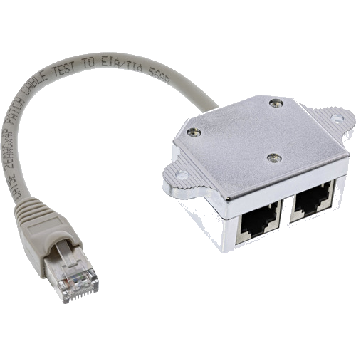 InLine® Cat.5e / ISDN T-Adapter RJ45 Stecker an 2x RJ45 Buchse, 0,15m