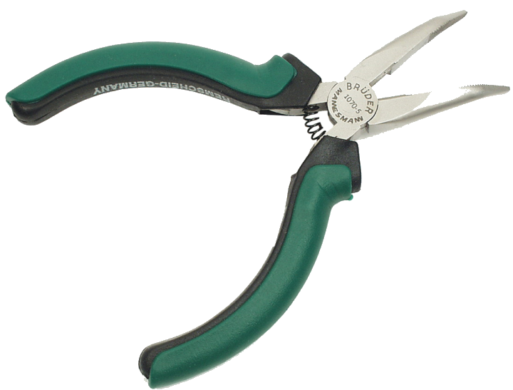 BRÜDER MANNESMANN Spitzzange , Elektronik, , gebogen, 125 mm