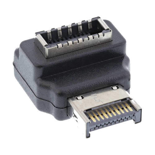 InLine® USB 3.2 Adapter intern, Frontpanel USB-E Stecker zu USB-E Buchse 90�