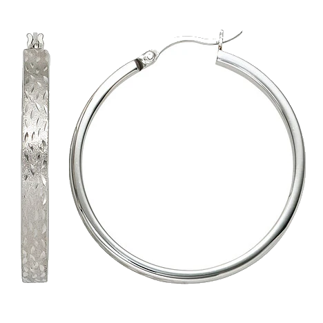 Creolen rund 925 Sterling Silber mattiert Ohrringe Silberohrringe Silbercreolen
