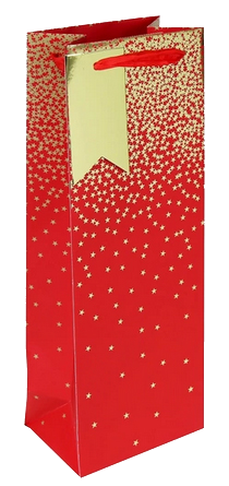 Clairefontaine Weihnachts-Flaschentüte , Sternenregen rot,