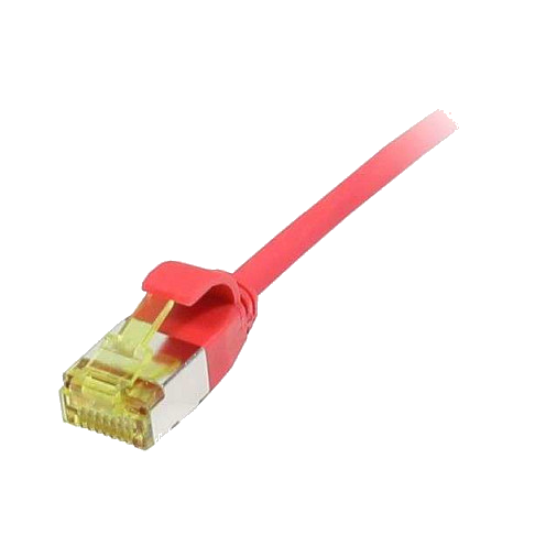 Synergy21 Patchkabel RJ45, CAT6A 500Mhz, 0,25m, rot, U/FTP, slimline rund d=3,8mm, TPE/LSZH(Superflex), AWG32, mit CAT7 Rohkabel,