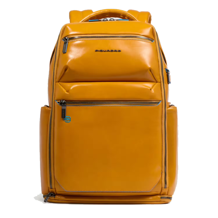 Piquadro Blue Square Leder-Laptop-Rucksack 15,6"