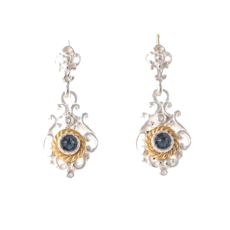 Ohrringe 925 Silber Trachtenschmuck Zirkonia blau