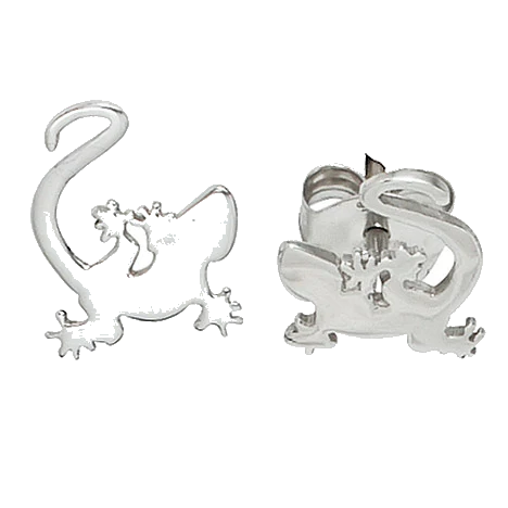 Kinder Ohrstecker Gecko 925 Sterling Silber rhodiniert Ohrringe Kinderohrringe