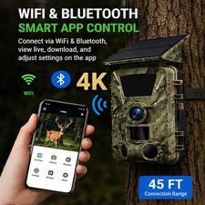 Wildkamera 4K WLAN Wildkamera mit Handyübertragung Bewegungsmelder &Nachtsicht