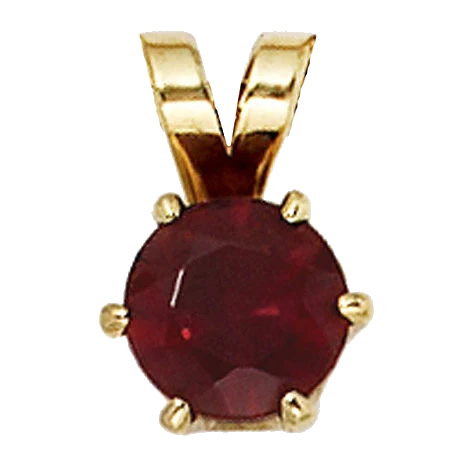 Anhänger 585 Gold Gelbgold 1 Granat rot Goldanhänger