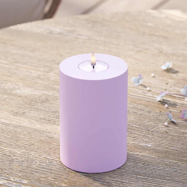 LED-Blockkerzen für den Außenbereich Ø 10 x 15 cm Lavendel