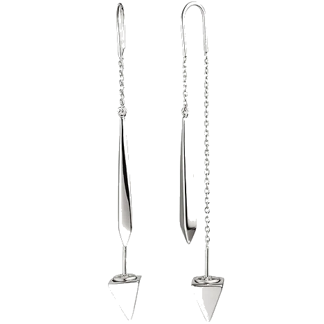 Durchzieh-Ohrhänger dreieckig 925 Sterling Silber Ohrringe zum Durchziehen