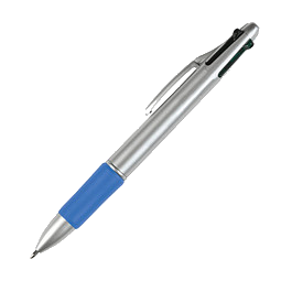 Vierfarb-Kugelschreiber Quattro, blau/silber