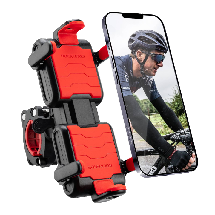 ROCKBROS Fahrrad Handyhalterung 360u00b0Drehbar Motorrad Halterung - Rot