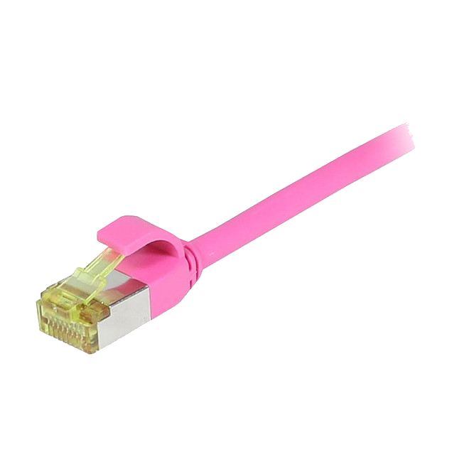 Synergy21 Patchkabel RJ45, CAT6A 500Mhz, 1,0m, magenta, S-STP(S/FTP), slimline rund d=4,5mm, TPE/LSZH(Superflex), AWG28, mit CAT7 Rohkabel,
