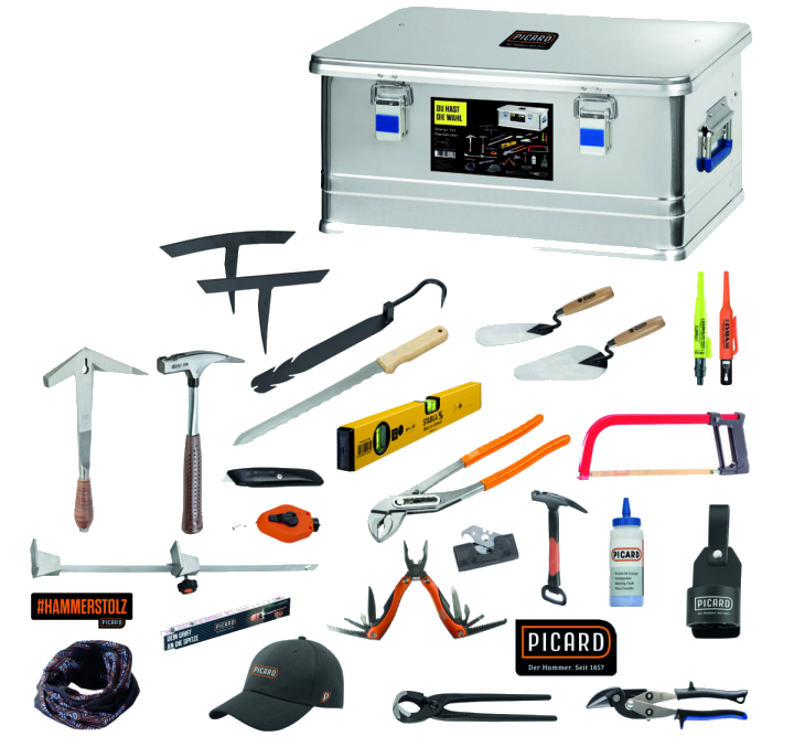 PICARD Starter Set Dachdecker in Aluminium-Box 28-teilig Nr. 0070021-011