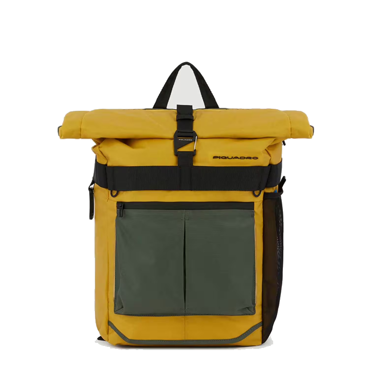 Piquadro Arne Bike Rolltop-Rucksack 15,6" Laptopfach und mit LED-Licht Rost