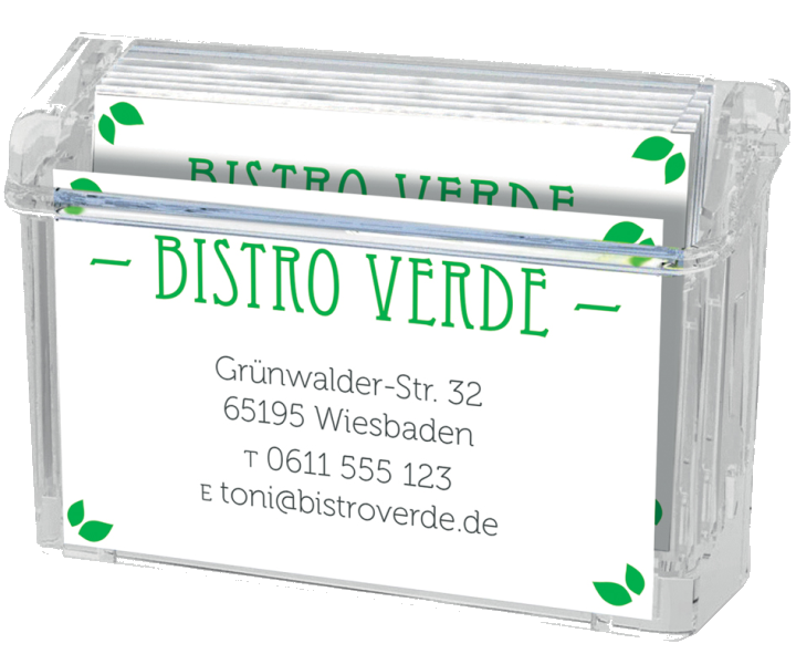 deflecto Visitenkarten-Box , Grab-a-Card, , glasklar