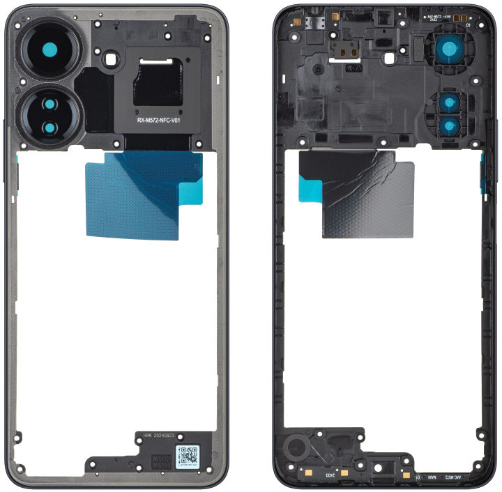 Mittelgehäuse Xiaomi Redmi 13C NFC / Poco C65, Schwarz, Service Pack 560001C3UP00