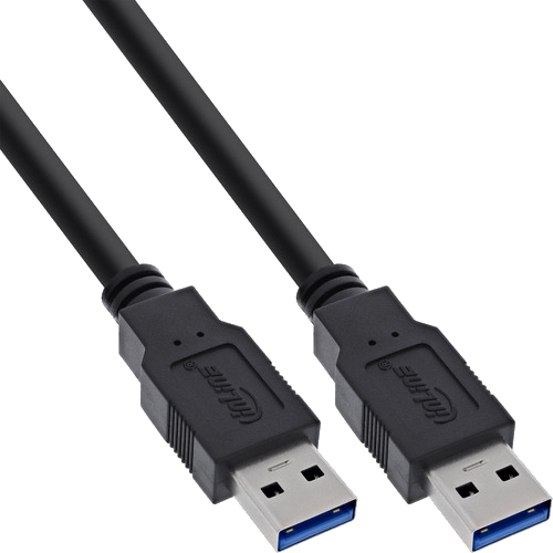 InLine® USB 3.2 Gen.1 Kabel, A an A, schwarz, 2m
