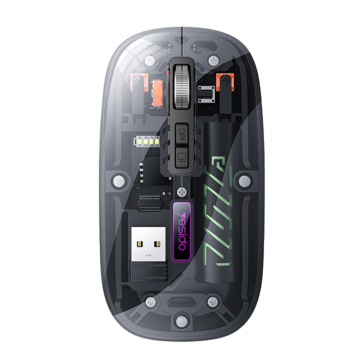 Kabellose Maus Yesido KB29, 800DPI - 1600DPI, BT / Wi-Fi, Schwarz