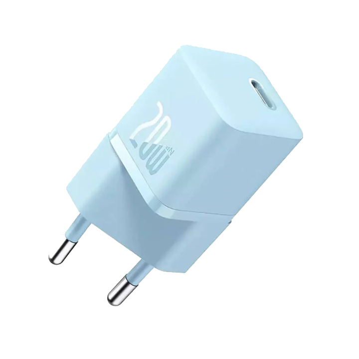 Baseus GaN Mini 1C Netzladegerät, 20W, 3A, 1 x USB-C, Blau CCGN050103