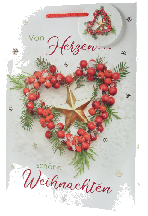 CACTUS Weihnachts-Geschenktüte , Herz, , groß