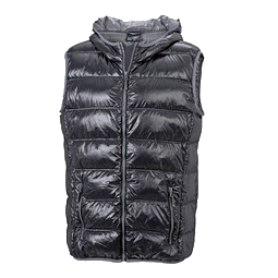 JAMES & NICHOLSON Herren Daunenweste, schwarz/grau, XL
