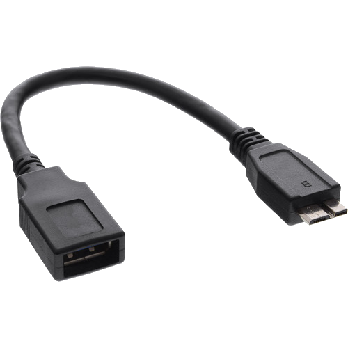 InLine® USB 3.2 Gen.1 OTG Adapterkabel, Micro-B Stecker an USB A Buchse, 0,15m