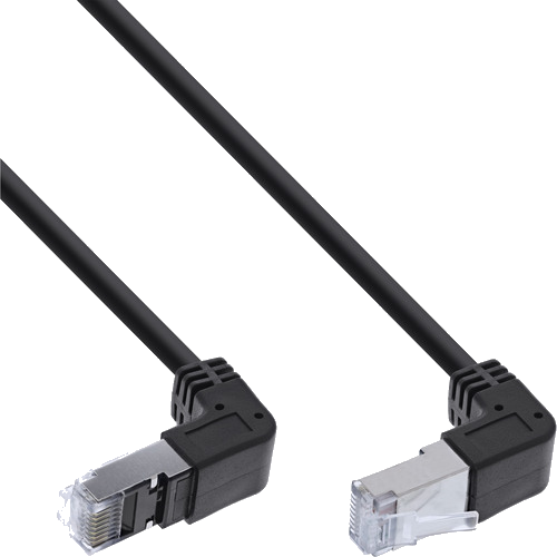 InLine® Patchkabel oben/unten gewinkelt, S/FTP(PiMf), Cat.6, PVC Kupfer 0,15m