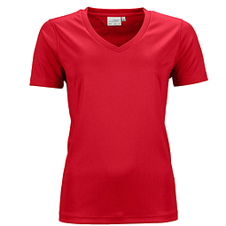 JAMES & NICHOLSON Damen Funktions T-Shirt Active, rot, XS