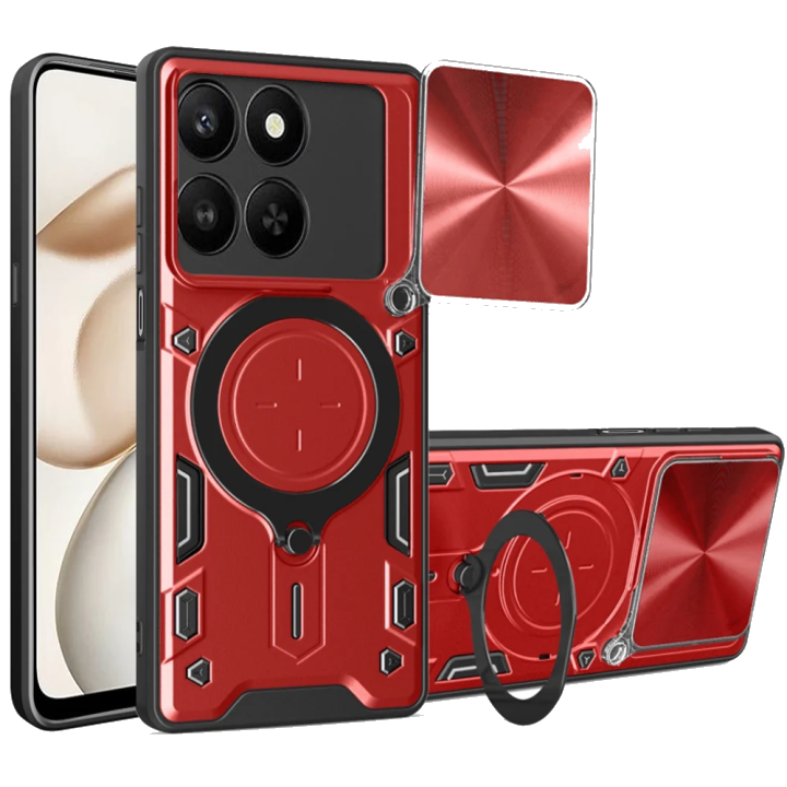 Hülle für Honor 400 Smart 4G / X7d 4G / 400 Smart 5G, Techsuit, CamGuard Pro, Rot