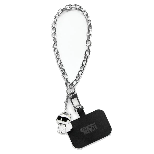 Karl Lagerfeld Choupette Telefon Schlüsselanhänger, Silberfarben