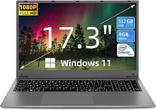 SGIN 17,3 Zoll Windows 11 Laptop 4GB RAM 128GB SSD Intel FHD Display HDMI Type-C