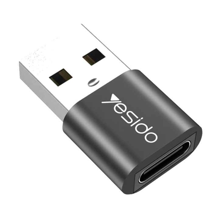 USB-C - USB-A Daten- und Ladeadapter Yesido GS09, Schwarz