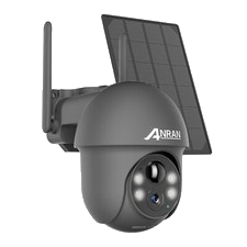 ANRAN 3MP Solar Überwachungskamera Aussen Akku Funk 360° PTZ Kamera 2-Wege-Audio
