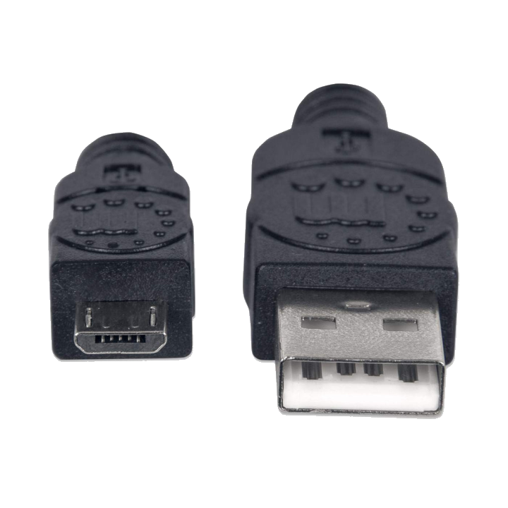MANHATTAN USB Kabel A -> micro B St/St 1.80m sw