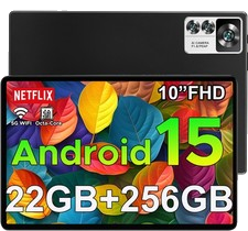 2026 Neuest Tablet Android 15 10.1 Zoll 22GB RAM+256GB ROM 8Core 5G WiFi