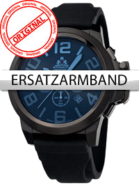 Rothenschild Ersatzband Silikon RS-1108-IB schwarz schwarze Schliesse