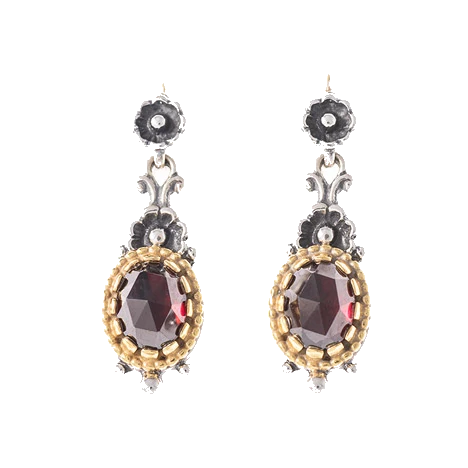Ohrringe 925 Silber Trachtenschmuck Granat