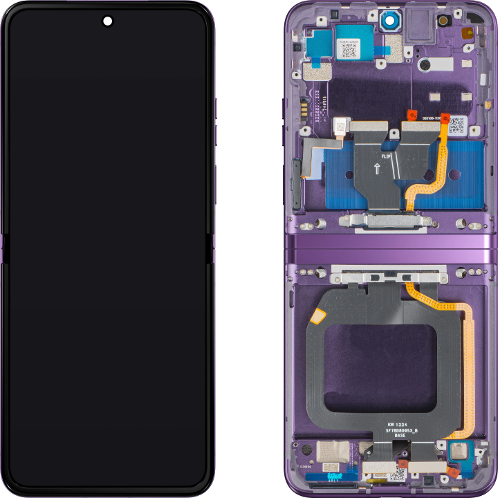 Display mit Touchscreen Motorola Razr 40, mit Rahmen, Sub Inner, Lila (Grape Compote), Service Pack 5D68C22836