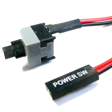 Power Taster Computer PC Reset SW On Off Ein Aus Taste Knopf Schalter Kabel Case
