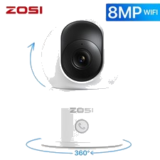 ZOSI 8MP 360° WLAN Überwachungskamera Innen 2,4 /5GHz WiFi IP Kamera Baby Audio