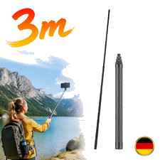 3M Carbon Fiber Invisible Extended Edition Selfie Stick für Insta360 Kamera