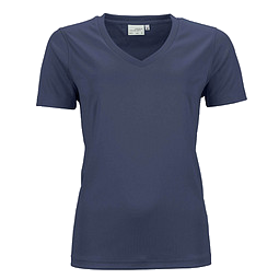 JAMES & NICHOLSON Damen Funktions T-Shirt Active, dunkelblau, L