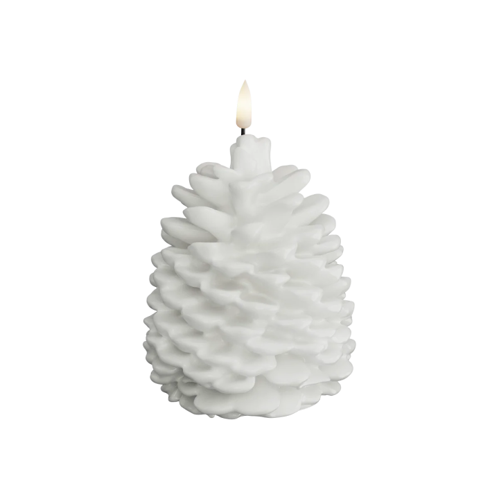 LED-Tannenzapfen, 10 x 13 cm, Weiß