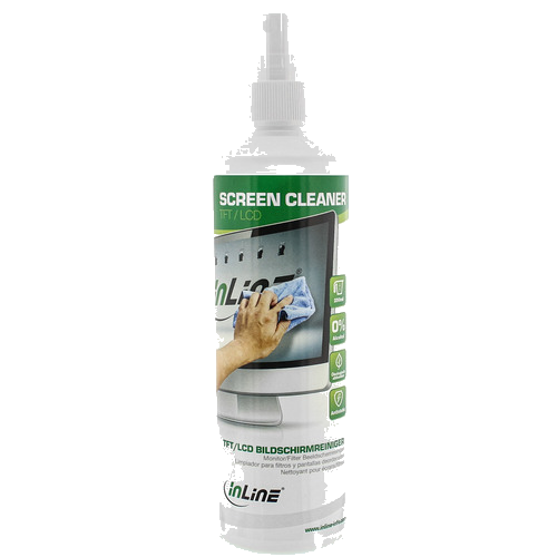InLine® Bildschirmreiniger für Monitore / TFT / LCD, Pumpspray 250ml