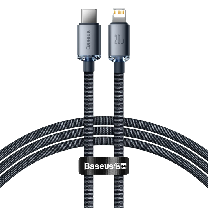 Baseus Crystal Shine Series USB-C auf Lightning Kabel 20W 1.2m | Schwarz
